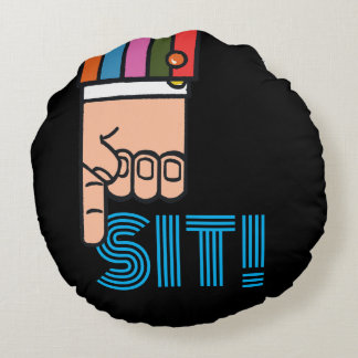 Snazzy Pointing Finger Round Pillow