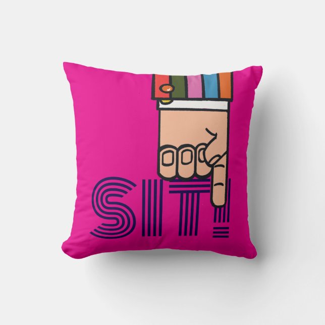 Snazzy Pointing Finger Throw Pillow (Front)