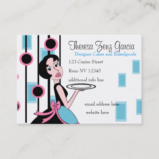 Customizable Snazzy Serving Business Cards