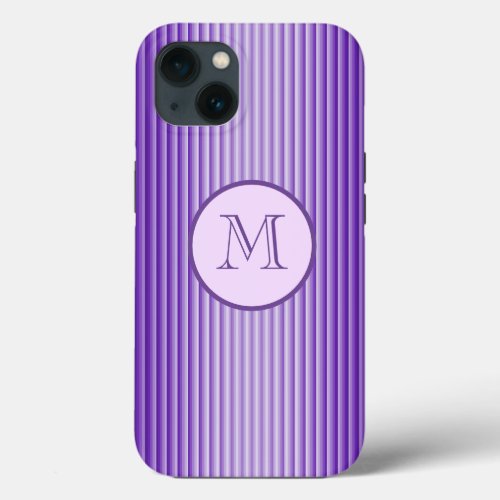Snazzy Sophisticates Purple Glow Stripes Custom iPhone 13 Case