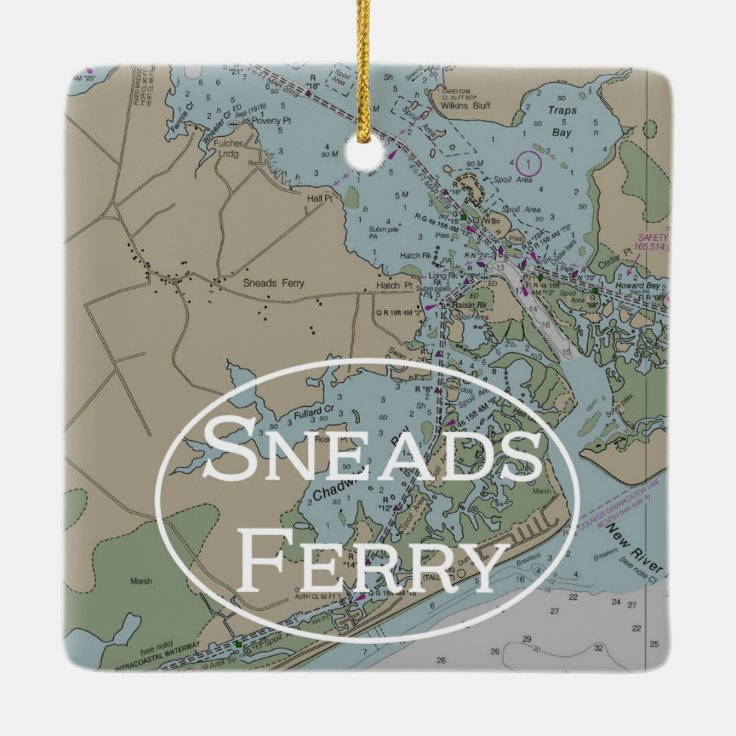 Sneads Ferry NC Chart Ceramic Ornament Zazzle