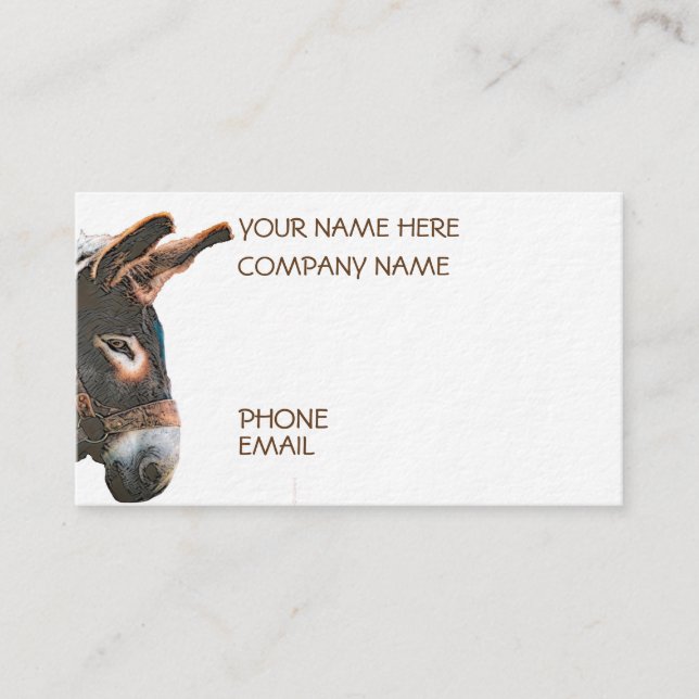 Sneak Peek - Donkey Business Card (Front)