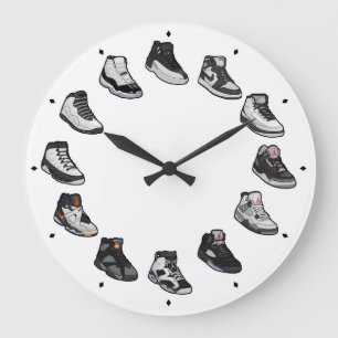 Sneaker Acrylic Wall Clock (Black / White)