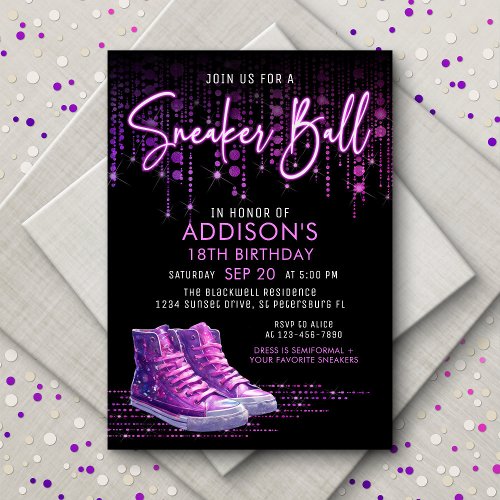 Sneaker Ball Birthday Invitation