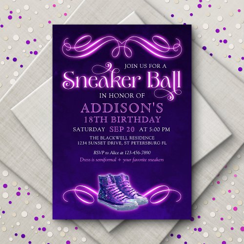 Sneaker Ball Birthday Invitation