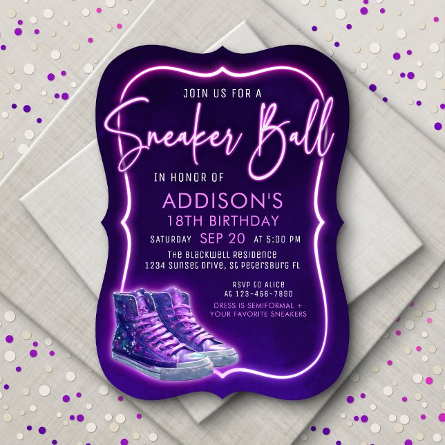Sneaker Ball Birthday Party Invitation (Creator Uploaded)