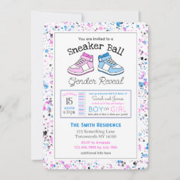 Sneaker Ball Gender Reveal Invitation | Zazzle