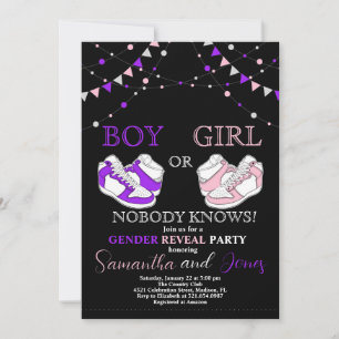 Sneaker Ball Gender Reveal Purple or Pink Sneaker Invitation