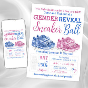 Sneaker Ball Gender Reveal Shower Invitation