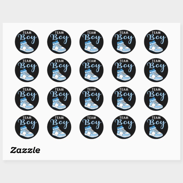Sneaker Ball Team Boy gender reveal Stickers (Sheet)