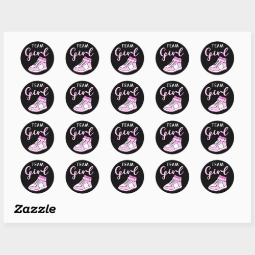 Sneaker Ball Team Girl gender reveal Stickers