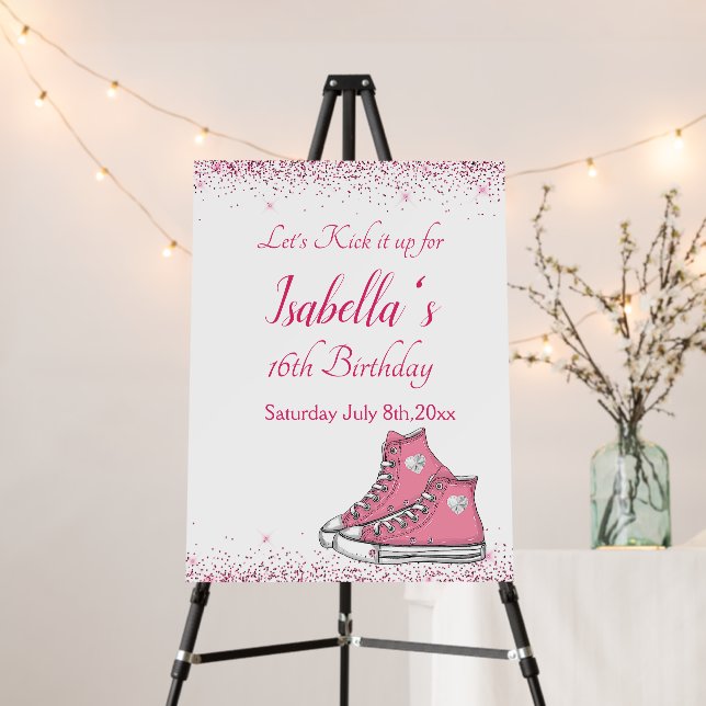 Sneaker Birthday, Glitter Sweet 16 Foam Board (In Situ (Stand))