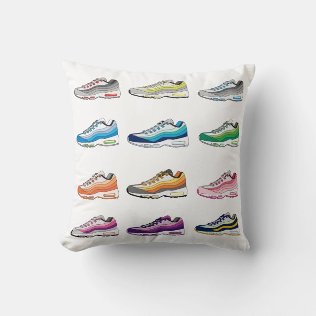 Sneaker collection illustration by miart throw pillow (Front)