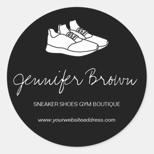 Sneaker gym shoes sport wear classic round sticker