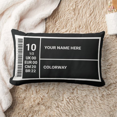 Sneaker Room Decor Customizable Shoe Box Label 12 Lumbar Pillow