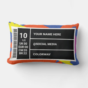 Sneaker Room Ideas Customizable Shoe Box Label 1/2 Lumbar Pillow
