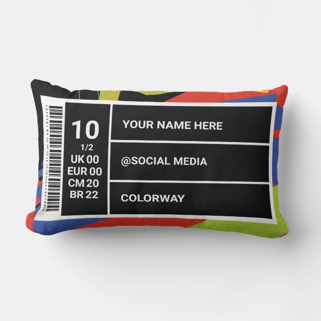 Sneaker Room Ideas Customizable Shoe Box Label 1/2 Lumbar Pillow (Front)
