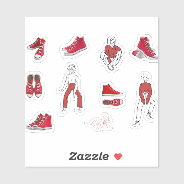 Sneaker Shoe Fashion Footwear Pack Sticker (Sheet)
