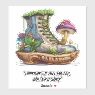 Sneaker shoe house Mushroom Sticker