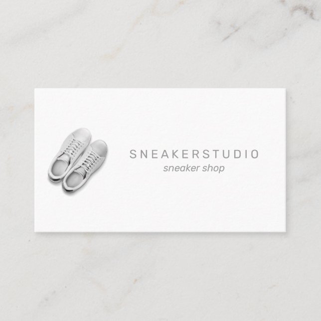 Sneaker Shoes Sport Gray Business Card (Front)