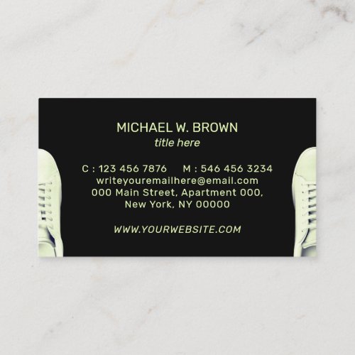 Sneaker Shoes Sport neon couple gym clothing Business Card
