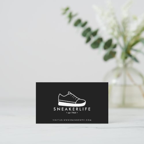 Sneaker Sport Shoes hand drawn black Business Card