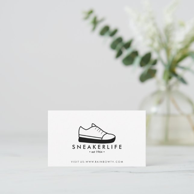 Sneaker Sport Shoes hand drawn Business Card (Standing Front)
