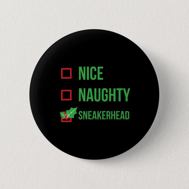 Sneakerhead Funny Pajama Christmas 1  Button (Front)