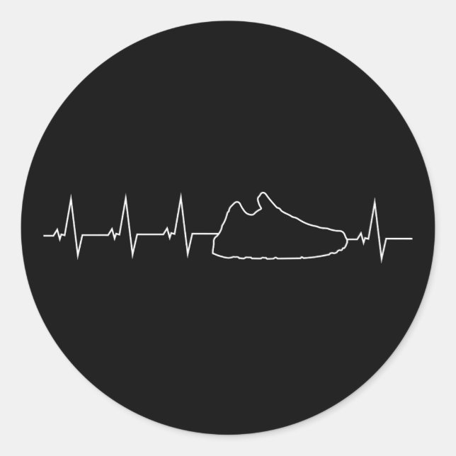 Sneakerhead Heartbeat Sneaker Wear For Kicks Addic Classic Round Sticker (Front)