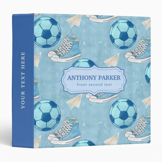 Sneakers and  Football Back to School 3 Ring Binder (Front/Spine)