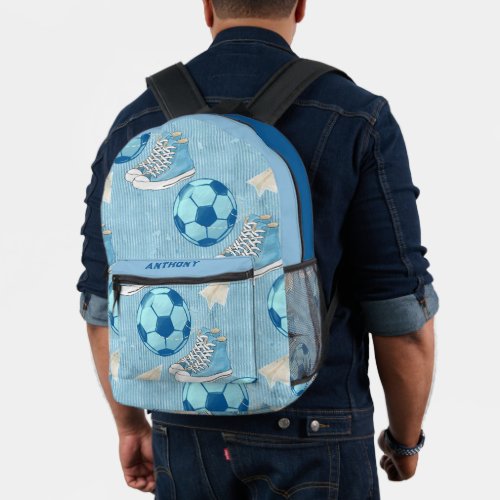 Sneakers and  Football Back to School  Printed Backpack