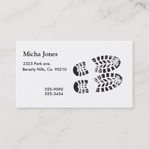 Sneakers Black  White Imprint Business Card