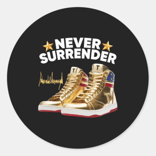 Sneakers Never Surrender  Classic Round Sticker