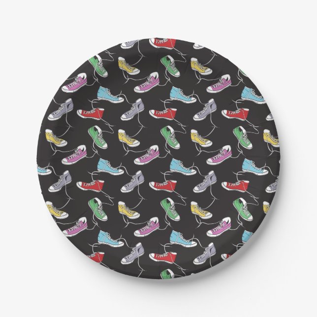 Sneakers Pattern Paper Plates (Front)