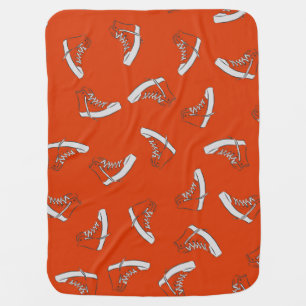 Sneakers Red: Vintage Seamless Print Baby Blanket
