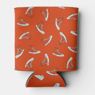 Sneakers Red: Vintage Seamless Print Can Cooler
