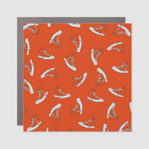Sneakers Red: Vintage Seamless Print Car Magnet