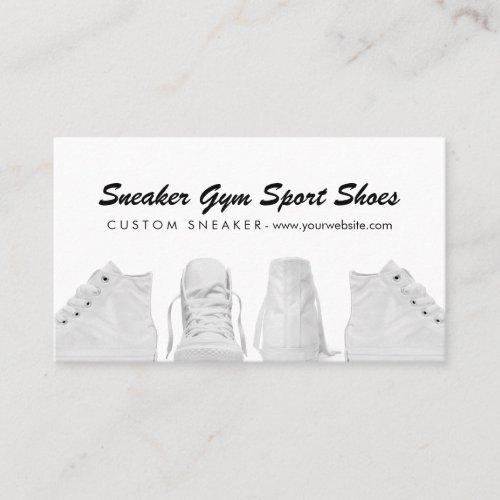 Sneakers White Sport Gym Shoes Business Card