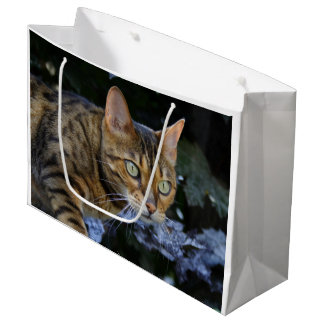 Sneaking Bengal Cat Large Gift Bag