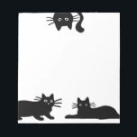 Sneaky Black Cats | Cool Kitty Cat Lover's Funny Notepad<br><div class="desc">Three cute and curious black cats. A fun notepad for kitty lovers. Great for making a to-do list,  shopping lists and writing notes for home or office. Makes a cute small gift or stocking stuffer. Visit Jenn’s Doodle World for more cool black cat designs.</div>
