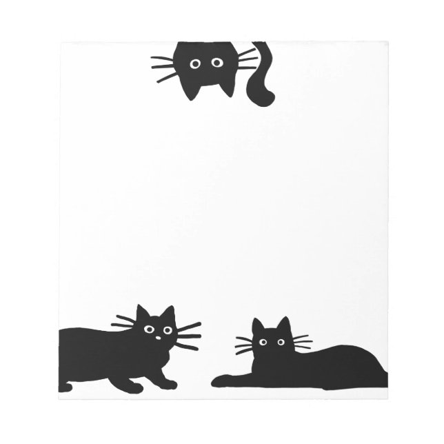 Sneaky Black Cats | Cool Kitty Cat Lover's Funny Notepad (Front)