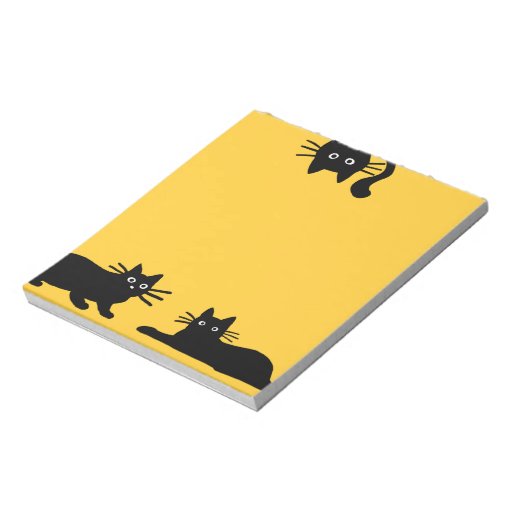 Sneaky Black Cats | Cool Kitty Cat Lover's Funny Notepad | Zazzle