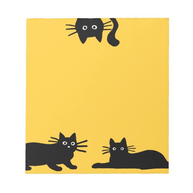 Sneaky Black Cats | Cool Kitty Cat Lover's Funny Notepad (Front)