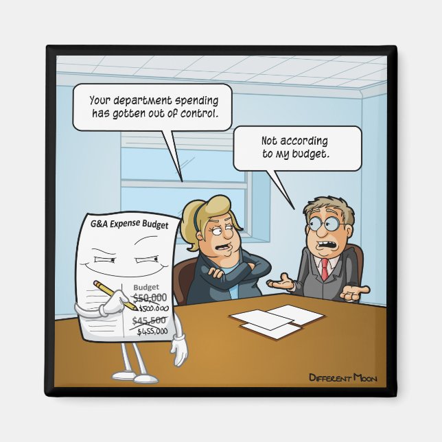 Sneaky Budget Funny Square Magnet (Front)