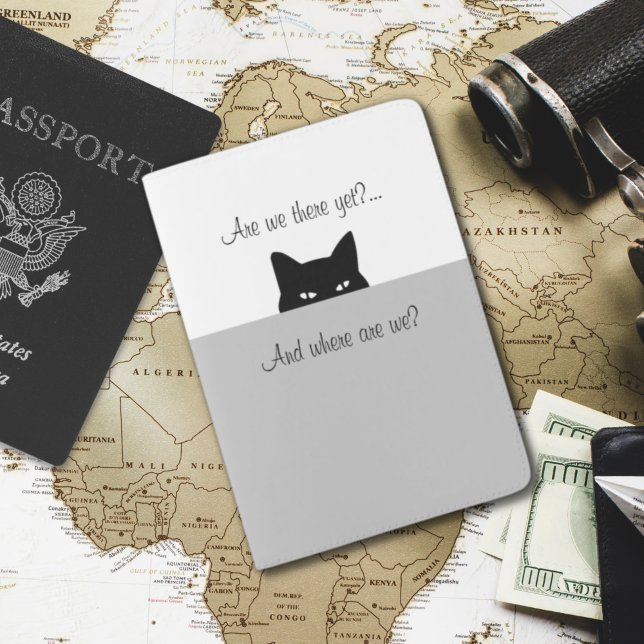 Sneaky Cat Are We There Yet Passport Holder (Creator Uploaded)
