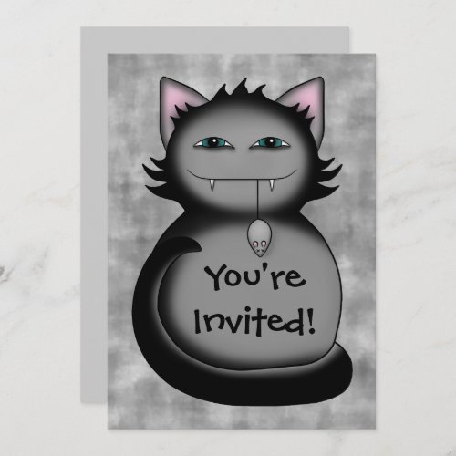Sneaky cat birthday party invitation