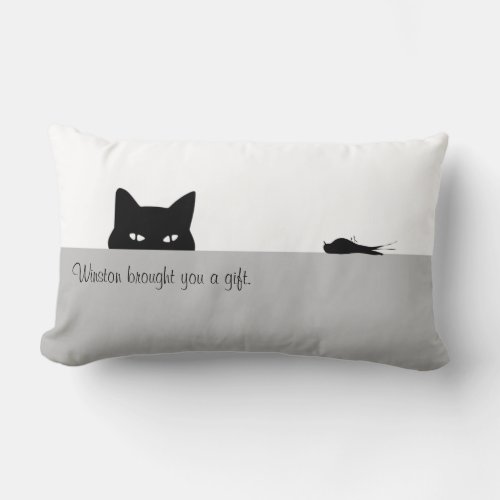 Sneaky Cat Brought You a Gift Lumbar Pillow