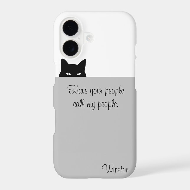 Sneaky Cat Have Your People Call My People iPhone Case (Back)