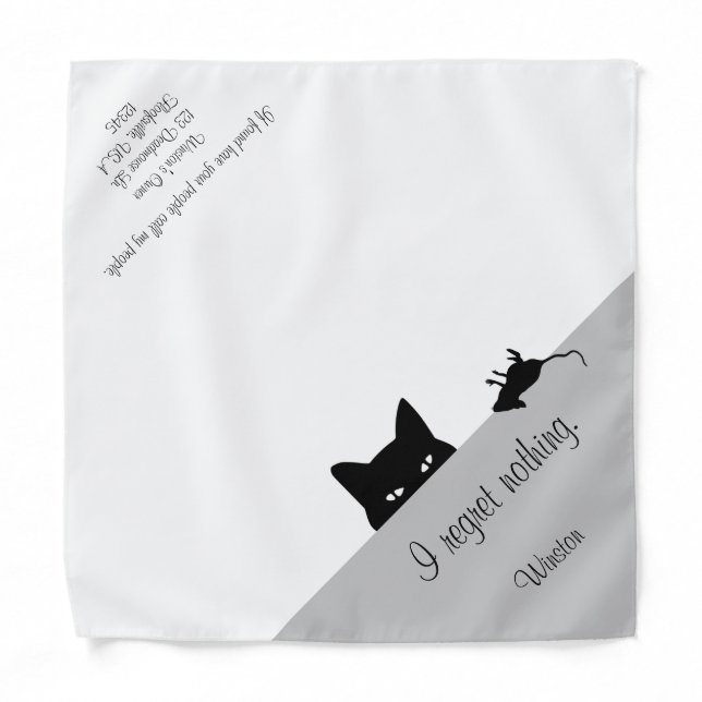 Sneaky Cat I Regret Nothing Bandana (Front)