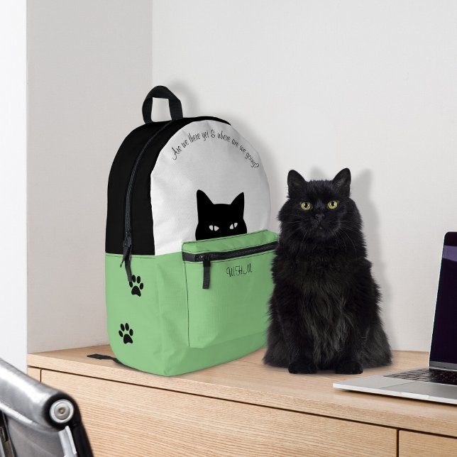 Sneaky Cat Sage Printed Backpack (Creator Uploaded)